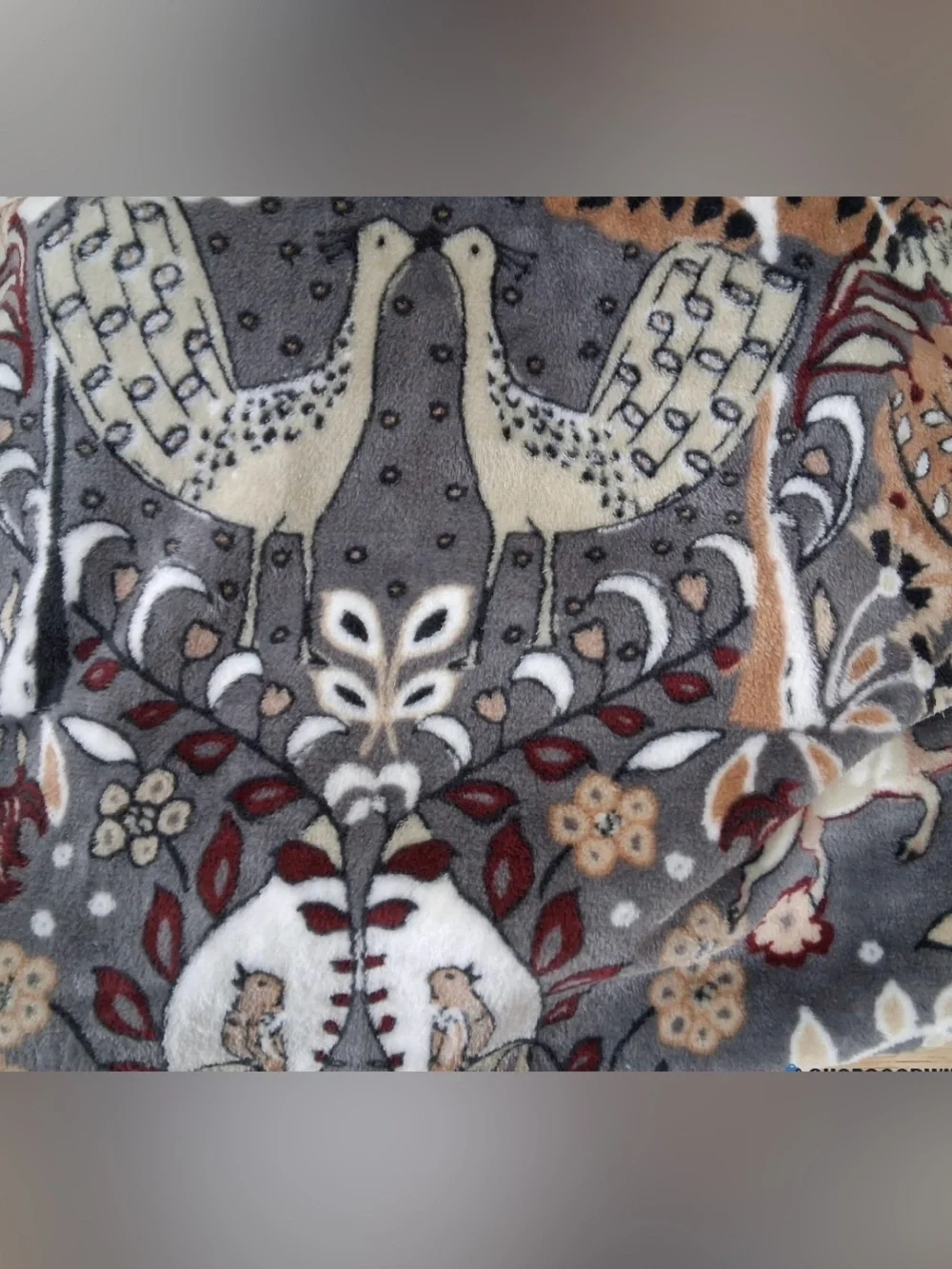 Vera Bradley Enchantment Neutral Plush Fleece Throw Blanket 80 x 50